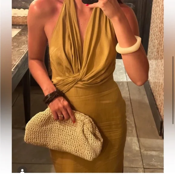 🌺ZARA NWT LINEN 2024 COLLECTION HALTER DRESS ZW COLLECTION Small - Picture 5 of 11